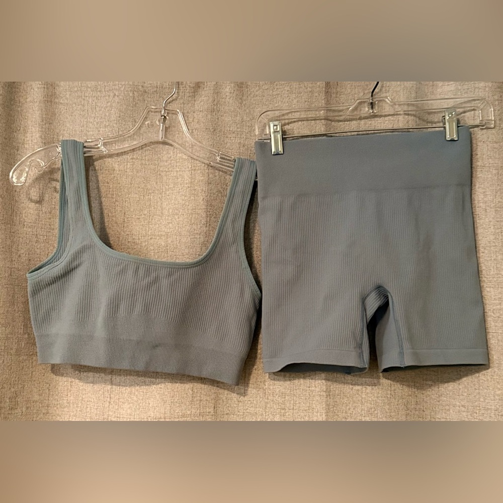 Avictia | Teal Set (Shorts & Top) Ribbed Collection | L